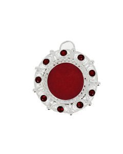Reliquiario filigrana argento con strass Diametro 3 cm