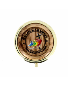 Portarosario Giubileo 2025 legno ulivo colorato 6 cm