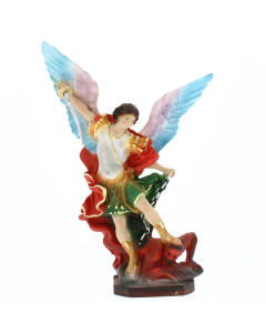 Statua San Michele Arcangelo resina dipinta 20 cm