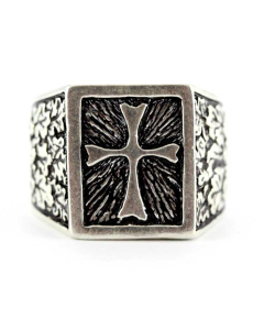 Anello Vescovile Croce quadra in Argento 800°°