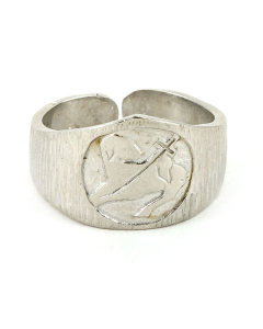 Anello Vescovile con Agnello Immolato in argento 925°°