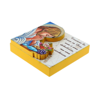 Quadretto Cristo con frase 10x10 cm Stefano Calisti