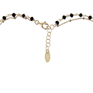 Collana doppio giro argento dorato nero Cipolletti