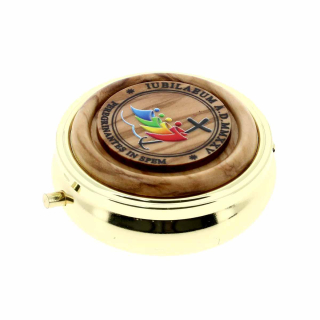 Portarosario Giubileo 2025 legno ulivo colorato 6 cm