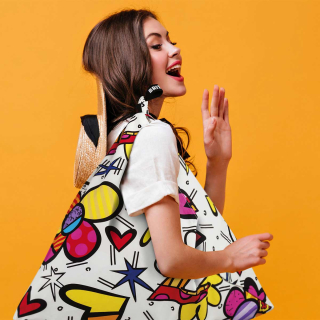 Borsa a sacco Cuori 50x50 cm Romero Britto Egan