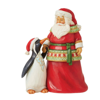 Babbo Natale con pinguino 13 cm Jim Shore 6012967