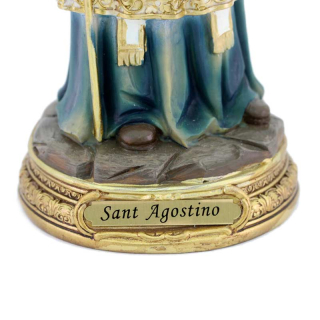 Statua Sant'Agostino in resina colorata 30 cm