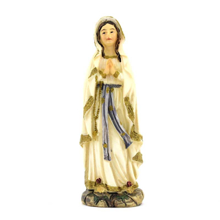 Statua Madonna di Lourdes resina colorata 8 cm