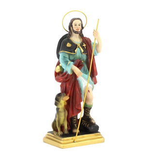 Statua San Rocco in resina colorata 20 cm