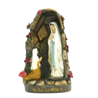 Grotta Lourdes Madonna con Bernadette 21 cm