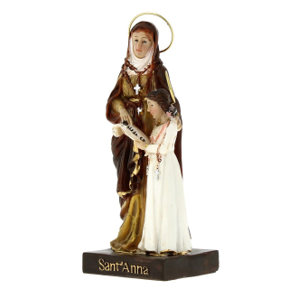 Statua Sant'Anna in resina colorata 13 cm