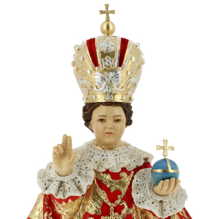 Statua Gesù Bambino di praga in resina colorata 60 cm