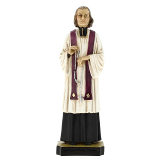 Statua San Giovanni Maria Vianney in resina colorata 25 cm