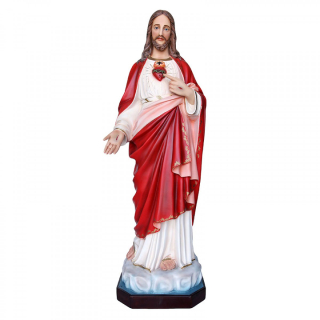 Statua Sacro Cuore di Gesù in resina dipinta 130 cm