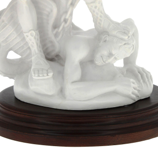 Statua San Michele resina bianca 53 cm