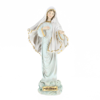 Statua Madonna di Medjugorje resina colorata 30 cm