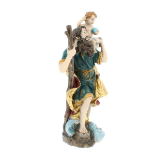 Statua San Cristoforo in resina colorata 31,5 cm