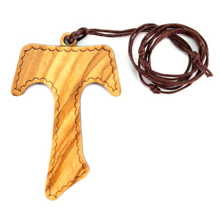 Tau maxi in legno di ulivo con laccio 7x4,5 cm