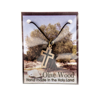 Croce traforata in ulivo 2,5x1,5 cm