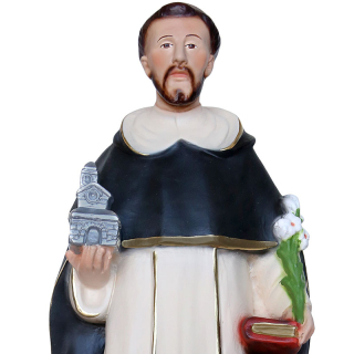 Statua San Domenico di Guzman in resina colorata 40 cm