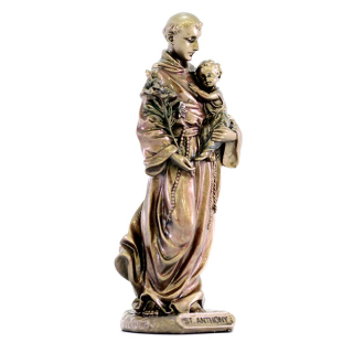 Statua Sant'Antonio da Padova resina bronzata 9 cm