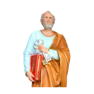 Statua San Pietro in resina colorata 30 cm