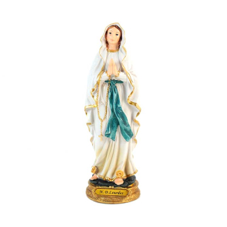 Statua Madonna di Lourdes in resina colorata 22 cm