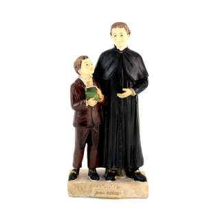 Statua Don Bosco e Domenico Savio in resina 12 cm