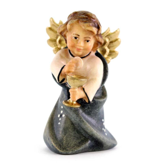 Angelo con Calice in legno colorato 6 cm