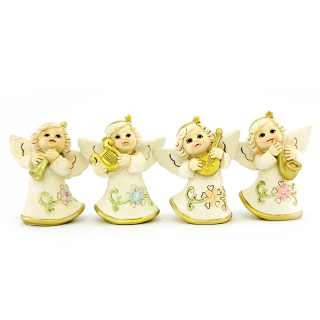 Angelo con strumento musicale in resina 6,5 cm