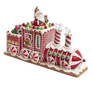 Treno Pan di Zenzero con Babbo Natale 19 cm Kurt Adler