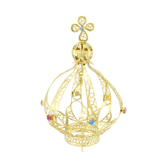 Corona per statua metallo dorato con strass Diametro 4 cm