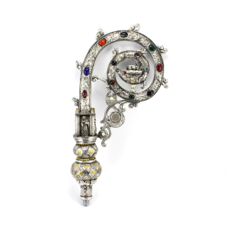 Pastorale Agnello e pietre semipreziose in argento 999°°