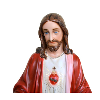 Statua Sacro Cuore di Gesù braccia aperte in resina 110 cm