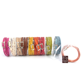 Bracciale preghiera Padre Nostro in cuoio chiusura fibbia